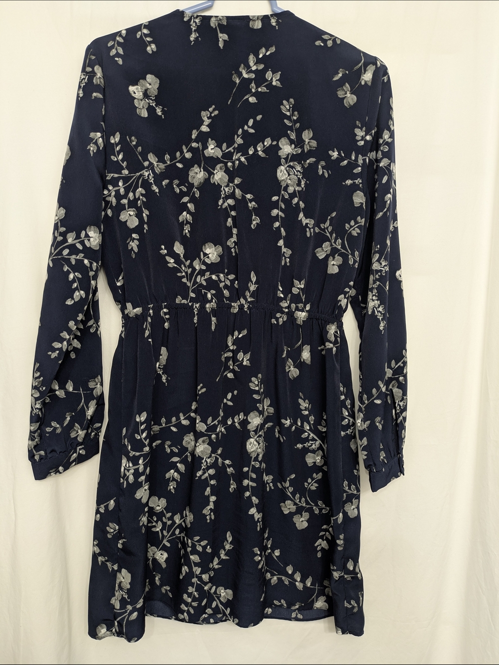 GAP Black Floral V-Neck Long Sleeve Mini Dress - Picture 4 of 8